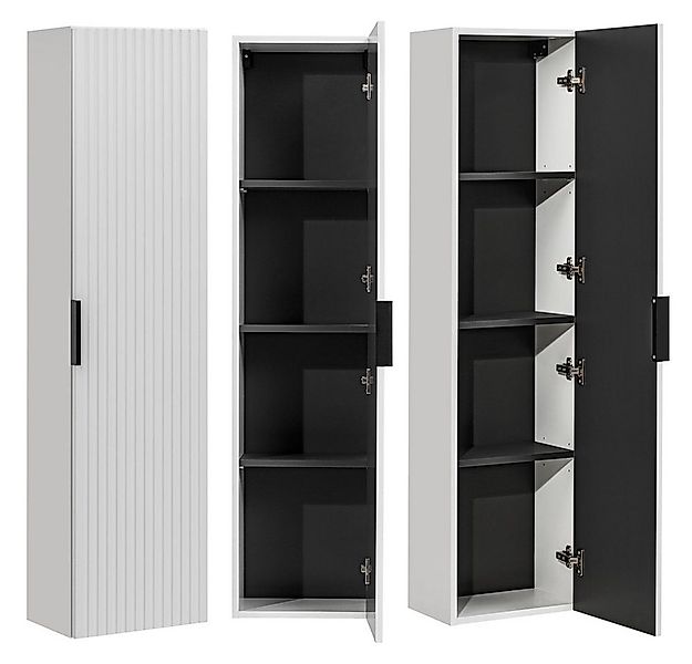 Lomadox Hochschrank ADELAIDE-56-WHITE Badezimmerschrank 1-türig, gerillte F günstig online kaufen