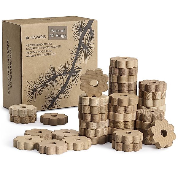 Navaris Dekobügel Zedernholz Ringe - Kleiderbügel Ring - Natürlicher Duft H günstig online kaufen
