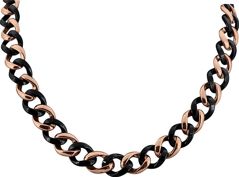 Amello Edelstahlkette Amello Panzer Halskette schwarz 50cm (Halsketten, Hal günstig online kaufen