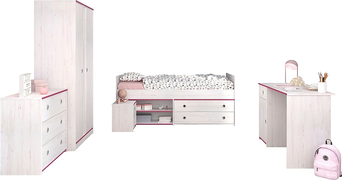 Parisot Jugendzimmer-Set Smoozy, (Set, 5-tlg., Stauraumbett, günstig online kaufen