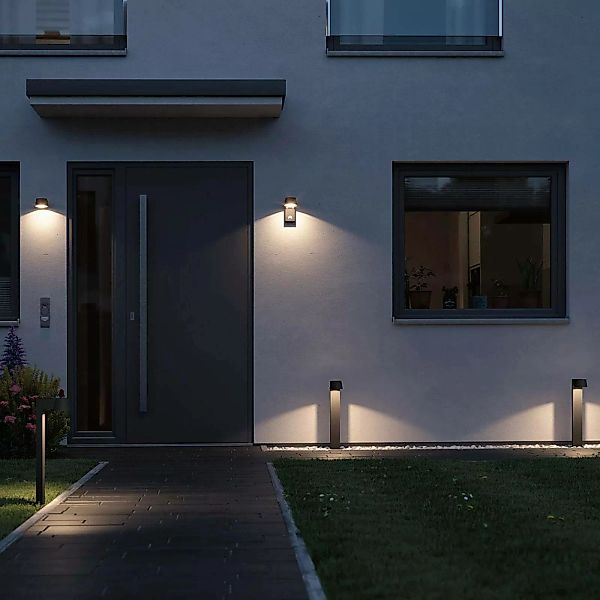 LED Wandleuchte Capea in Anthrazit 6W 450lm IP44 mit Bewegungsmelder günstig online kaufen