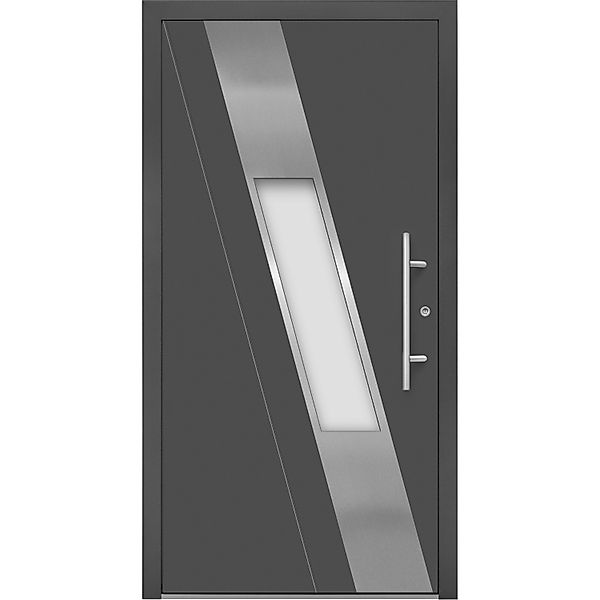 Aluminium-Haustür Moderno M540/B 110 cm x 210 cm Anthrazit Metallic Anschla günstig online kaufen