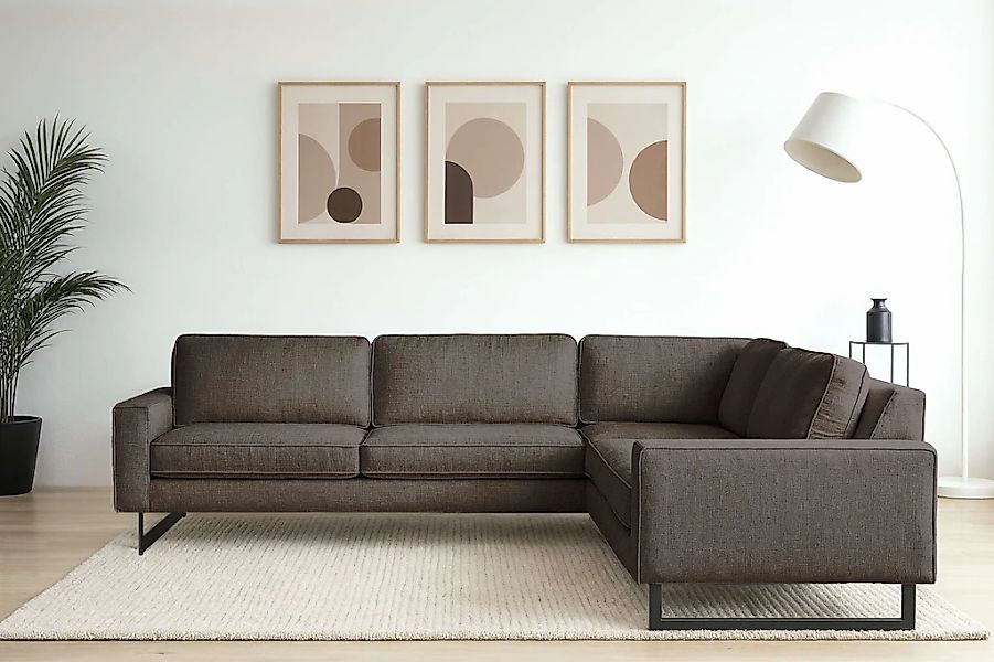 PLACES OF STYLE Ecksofa "Pinto, XXL, 250/290 cm, langer Schenkel, Ottomane" günstig online kaufen