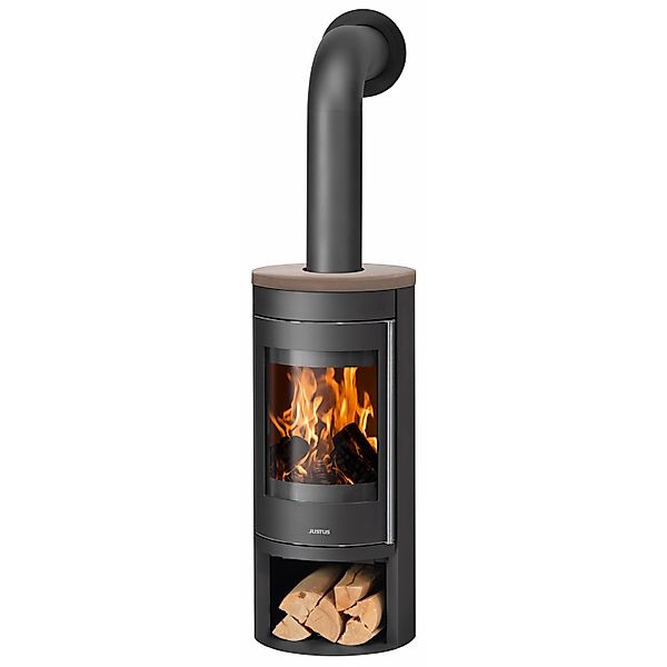 Justus Kaminofen Mino 2.0 Stahl Schwarz mit Abdeckplatte Grappa 5 kW günstig online kaufen