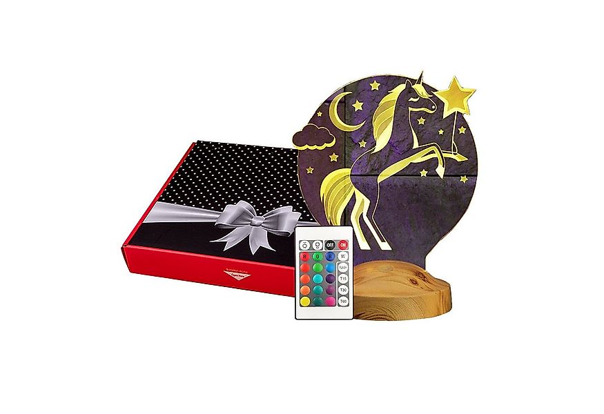 Geschenkelampe LED Nachttischlampe Einhorn 3D Nachtlicht Kinderzimmer Deko günstig online kaufen