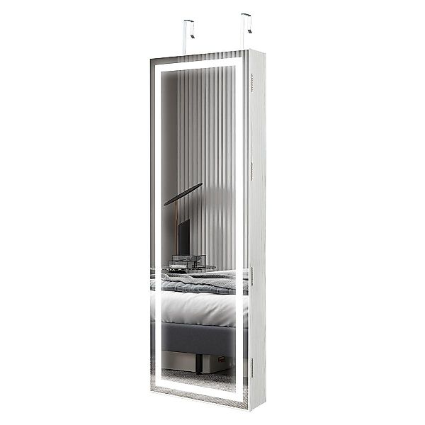 KOMFOTTEU Schmuckschrank Spiegelschrank mit LED-Beleuchtung & günstig online kaufen