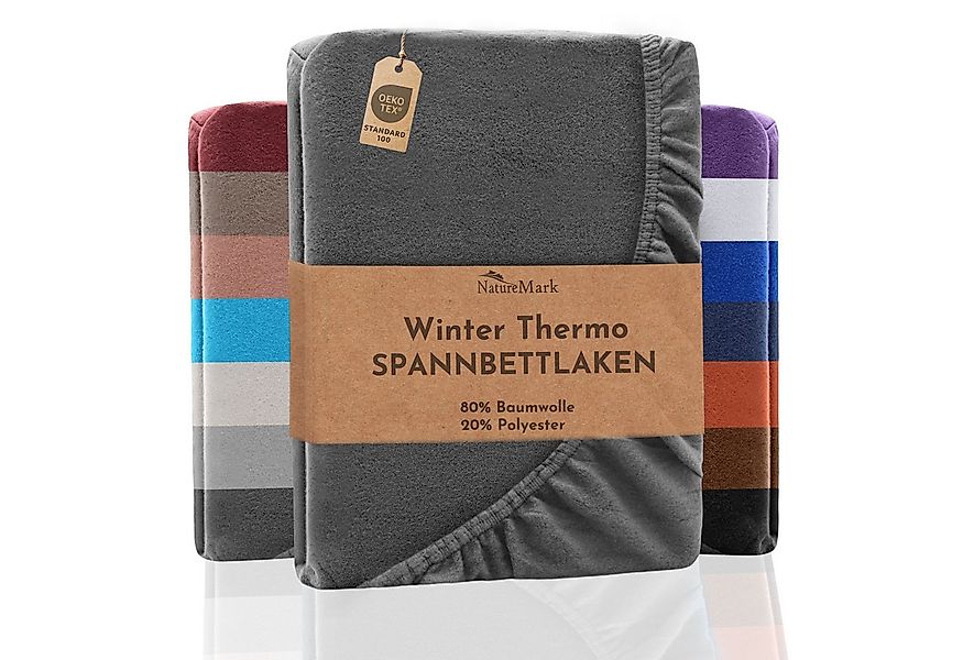 NatureMark Spannbettlaken Winter Thermo Fleece Spannbetttuch, 80% Baumwolle günstig online kaufen