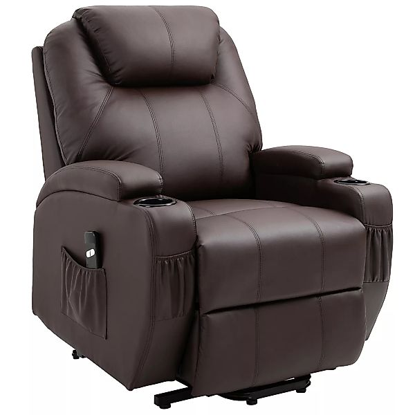 HOMCOM Sessel mit Aufstehhilfe, Neigbar, Relaxsessel mit Becherhalter & Auf günstig online kaufen