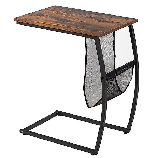 Costway Beistelltisch Holz Metall mit Seitentasche 51 x 35 x 64cm günstig online kaufen