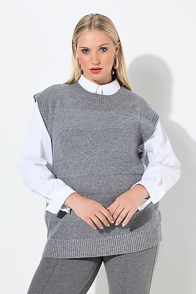 Ulla Popken Pullunder Pullunder Strukturstreifen Glitter günstig online kaufen