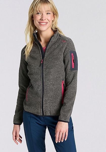 CMP Strickfleecejacke KNITTED MELANGE FLEECE WOMAN JACKET Wärmeisolierend & günstig online kaufen
