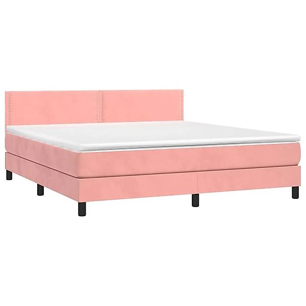 vidaXL Boxspringbett mit Matratze Rosa 160x200 cm Samt 3141256 günstig online kaufen