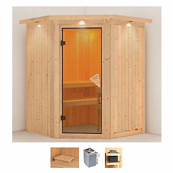 Karibu Sauna »Larin«, 9 KW-Ofen mit integrierter Steuerung günstig online kaufen