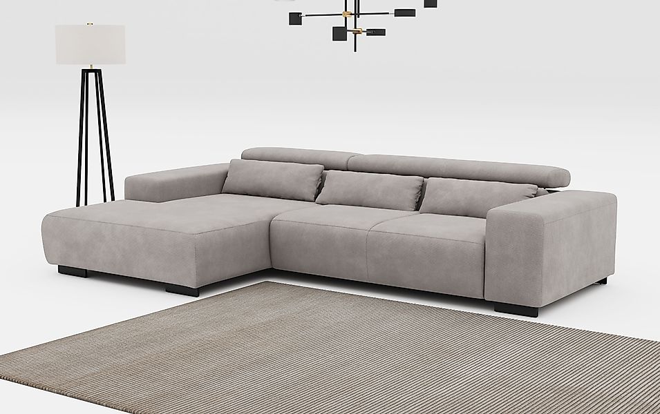 COTTA Ecksofa "Side L-Form, mit Kopfteilverstellung & 3 Nierenkissen" optio günstig online kaufen
