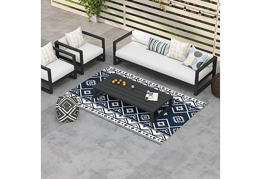 Outsunny Outdoorteppich Wendeteppich Kunststoffteppich mit Tragetasche, Rec günstig online kaufen