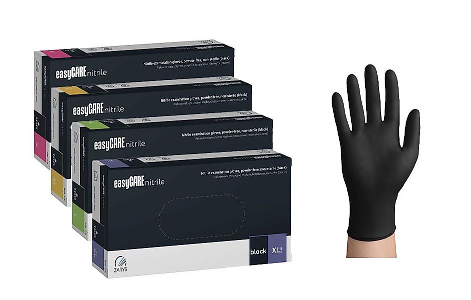 Lauroo Arbeitshandschuhe easyCare Nitrile Black Nitrilhandschuhe Einmalhand günstig online kaufen