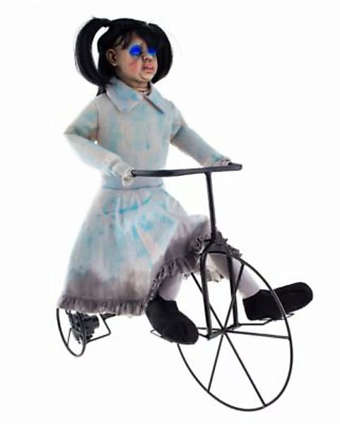 Verhextes Geistermädchen auf Fahrrad Partydeko blau günstig online kaufen