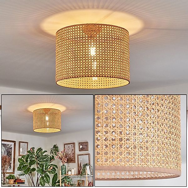 hofstein Deckenleuchte Deckenlampe aus Metall/Wienergelecht/Stoff in günstig online kaufen
