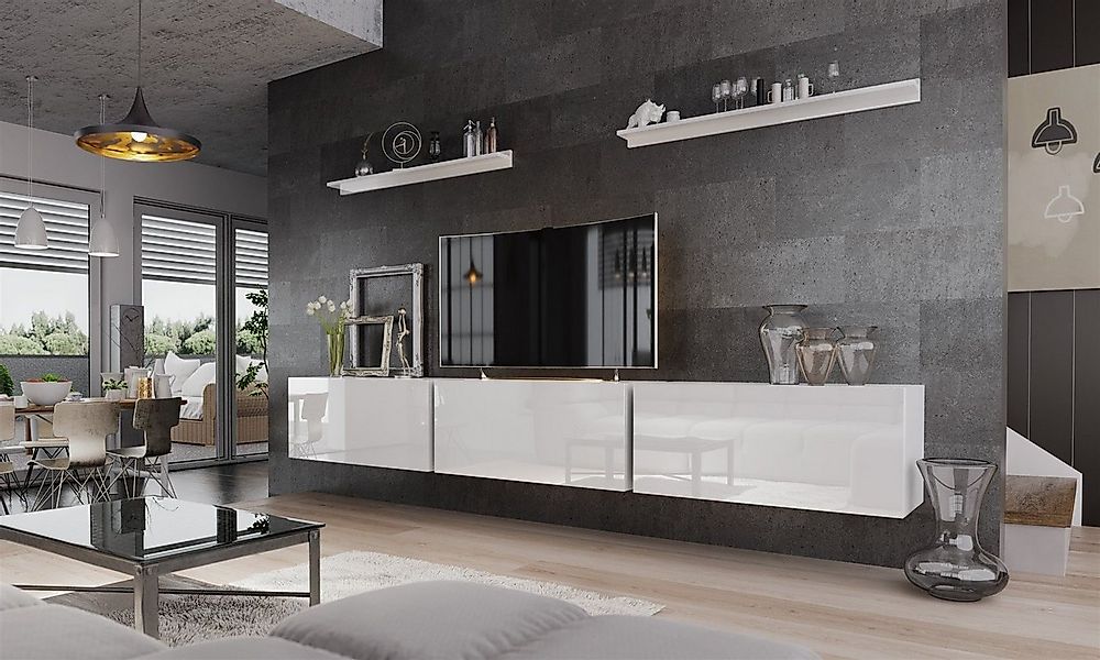 Fun Möbel Wohnwand Mediawand Wohnwand - NEXI XL 6 - Hochglanzfronten, (Set, günstig online kaufen