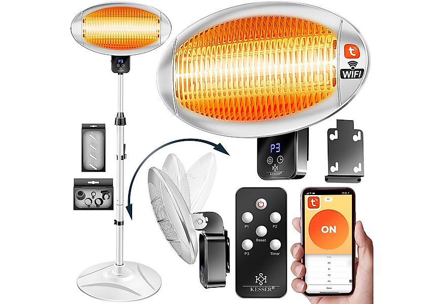 KESSER Heizstrahler Infrarot Terrassenstrahler Stand- & Wandmontage, höhenv günstig online kaufen