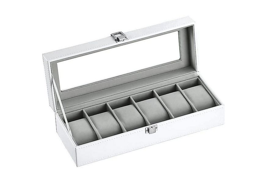 LuxusKollektion Schmuckset Uhrenbox 6 Uhren Herren Glasfenster PU Leder Sam günstig online kaufen