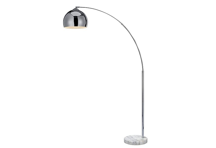 Teamson Home Bogenlampe Gebogene Metall-Stehlampe mit Chromschirm in Silber günstig online kaufen