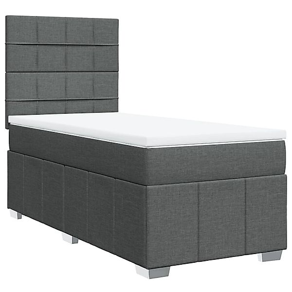 vidaXL Boxspringbett mit Matratze Dunkelgrau 90x200 cm Stoff 3291552 günstig online kaufen