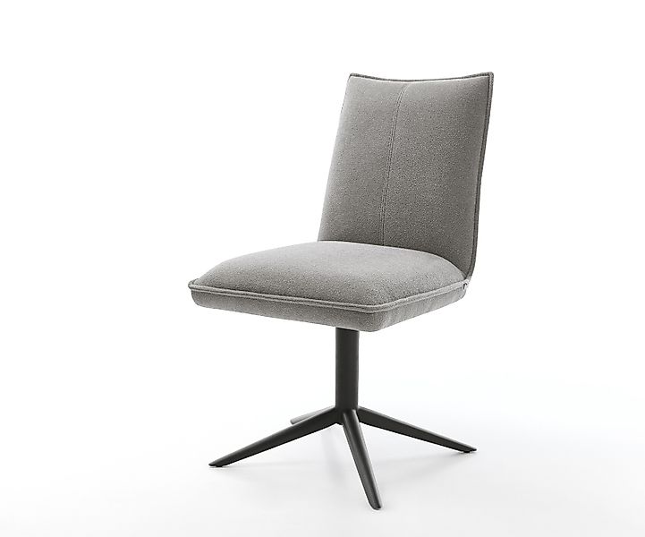 Drehstuhl Lelio-Flex Strukturstoff Soft Grau Fußkreuz Schwarz 360° drehbar günstig online kaufen