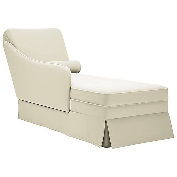 vidaXL Chaiselongue, Chaiselongue mit Nackenrolle und Rechter Armlehne Crem günstig online kaufen