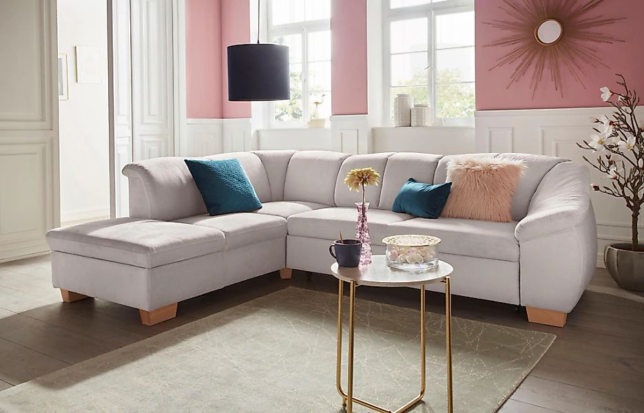 sit&more Ecksofa "Santo L-Form", mit Federkern, wahlweise mit Bettfunktion günstig online kaufen