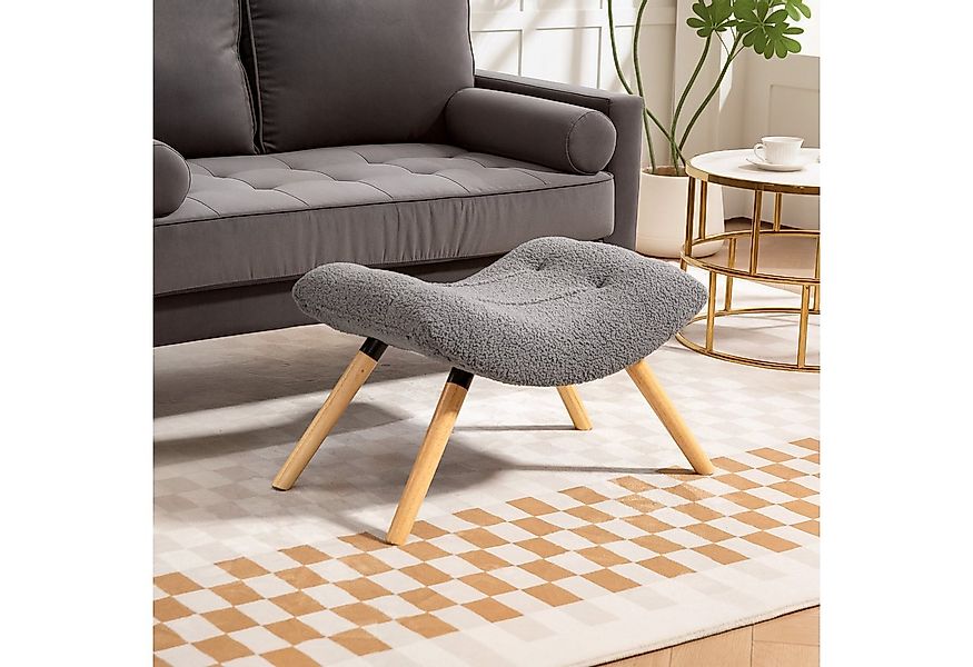 HOMCOM Fußhocker mit Berberfleece-Stoff, bis 120 kg belastbar (Sitzhocker, günstig online kaufen