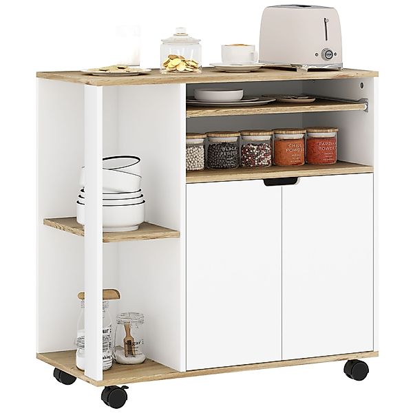 HOMCOM Servierwagen mit Schrank, verschiebbaren und günstig online kaufen