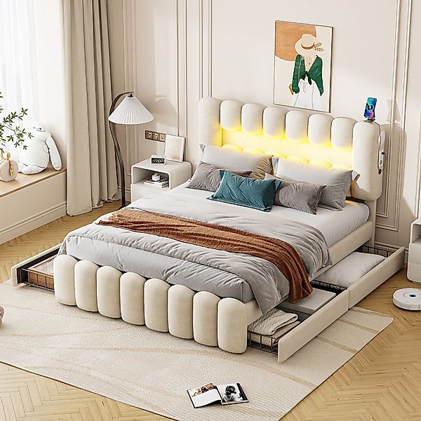 HAUSS SPOLE Polsterbett 160x200cm mit 4 günstig online kaufen