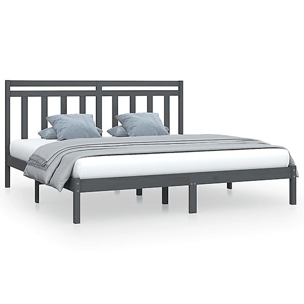 vidaXL Massivholzbett Grau 200x200 cm1084128 günstig online kaufen