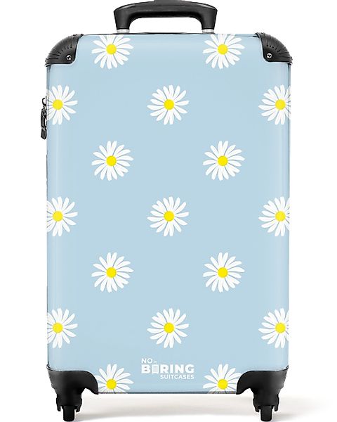 NoBoringSuitcases.com© Hartschalen-Trolley Pastellblau mit Gänseblümchen 55 günstig online kaufen