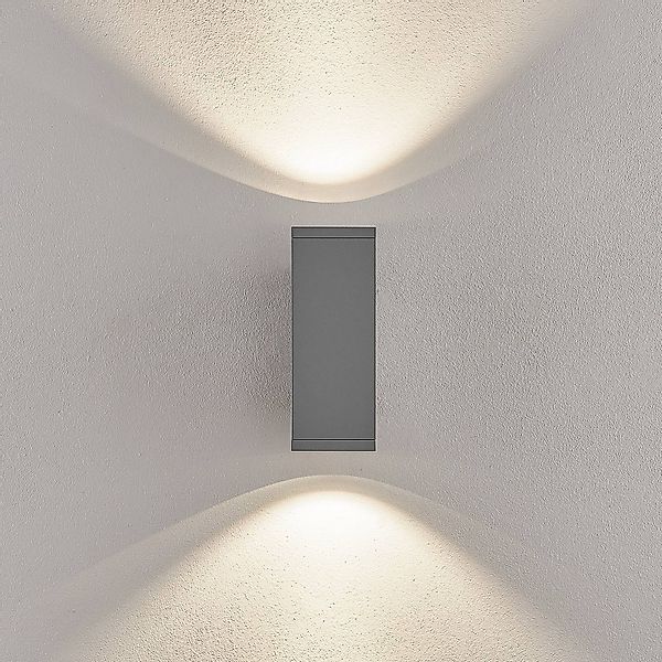 LED-Außenwandlampe ShoreLine Pro Square up/down, hellgrau günstig online kaufen