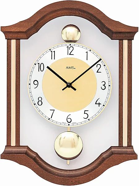 AMS Pendelwanduhr »W7447/1«, Quarzuhr, Holzgehäuse, Nussbaum,Esszimmer,Wohn günstig online kaufen