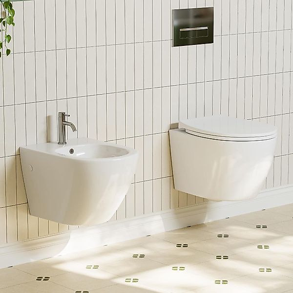 HOROW Tiefspül-WC Bidet Komplet Set aus günstig online kaufen