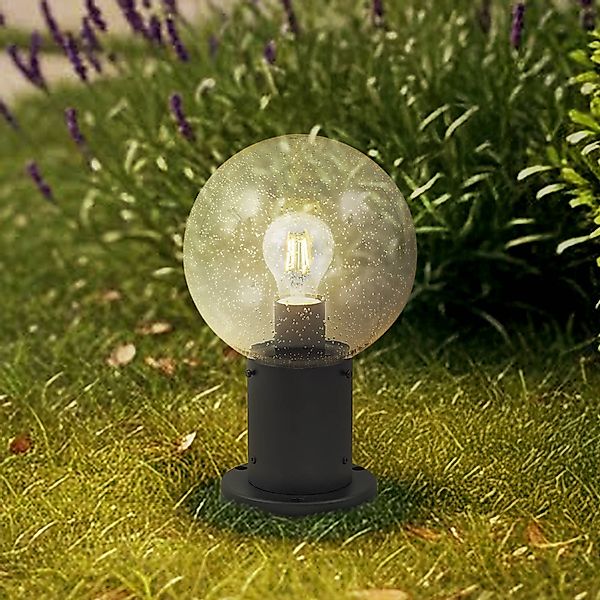 Lindby Sockelleuchte Dangan, klar, Höhe 32 cm, Glas, Metall günstig online kaufen