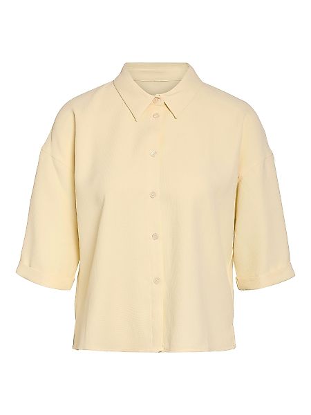 Noisy may Blusenshirt Elfenbeinfarbenes Kurzarm-Oberteil mit günstig online kaufen