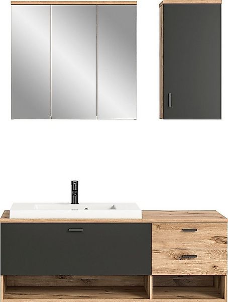 welltime Badmöbel-Set Dolo, 3 teilig, inklusive Mineralguss-Waschbecken, be günstig online kaufen
