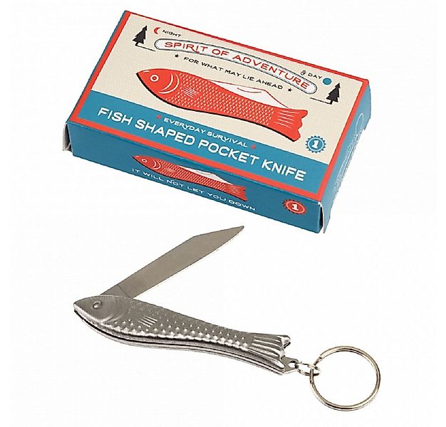Rex London Schlüsselanhänger Fisch mit Messer (Edelstahl, 1-tlg., Schlüssel günstig online kaufen