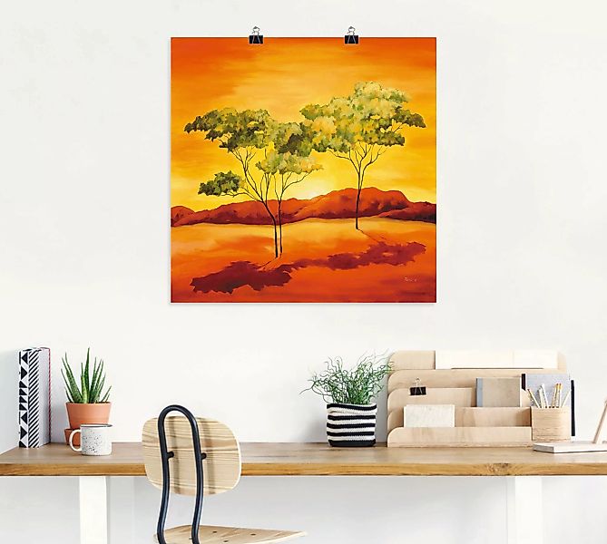 Artland Wandbild "Sonnenuntergang in der Steppe", Afrika, (1 St.) günstig online kaufen