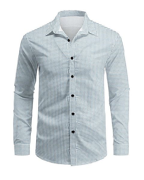 Allthemen Langarmhemd mit Karo Muster Hemd lässiges Herrenhemd Regular Fit günstig online kaufen