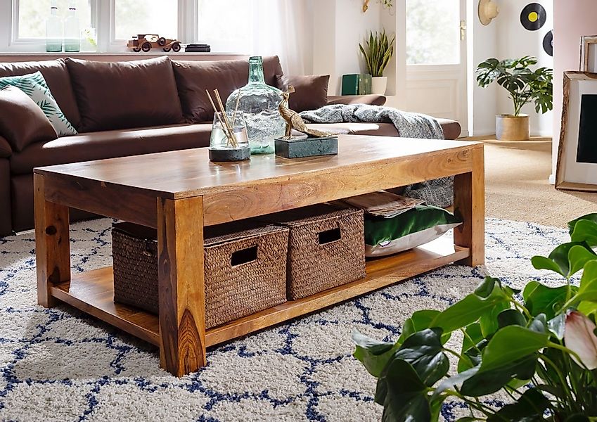 Massivmoebel24 Couchtisch Couchtisch Akazie 120x75x45 honig günstig online kaufen