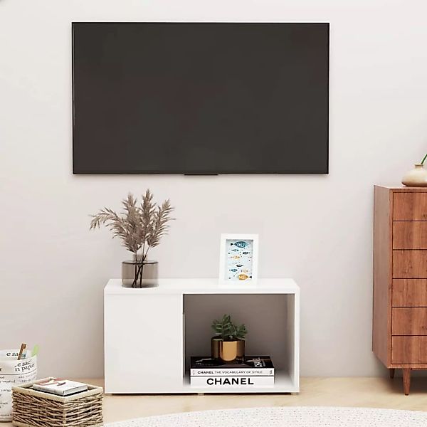 Tv-schrank Hochglanz-weiß 60x24x32 Cm Spanplatte günstig online kaufen
