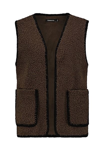 SUBLEVEL Fleeceweste Damen Weste mit aufgesetzten Taschen Teddyfleece Kunst günstig online kaufen
