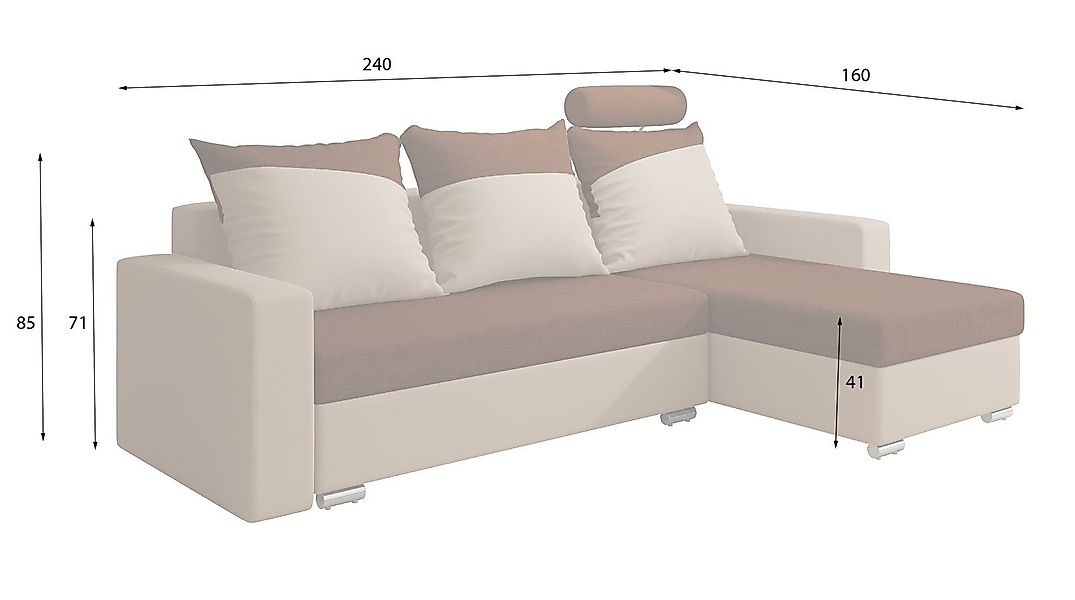 Fun Möbel Ecksofa Ecksofa NORA mit günstig online kaufen