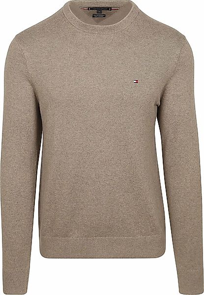 Tommy Hilfiger Pullover Cotton Kaschmir Taupe - Größe M günstig online kaufen