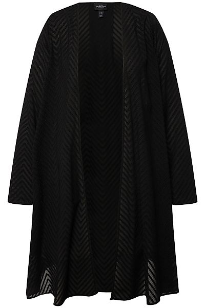 Ulla Popken Blusenjacke Indoorjacke 3D-Zackenmuster A-Linie günstig online kaufen